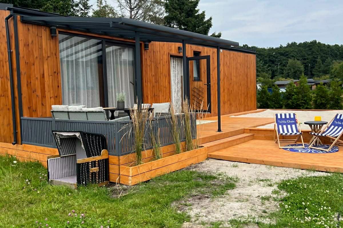 🏖️ Domek mobilny- 3 pokoje z dużym zadaszonym tarasem